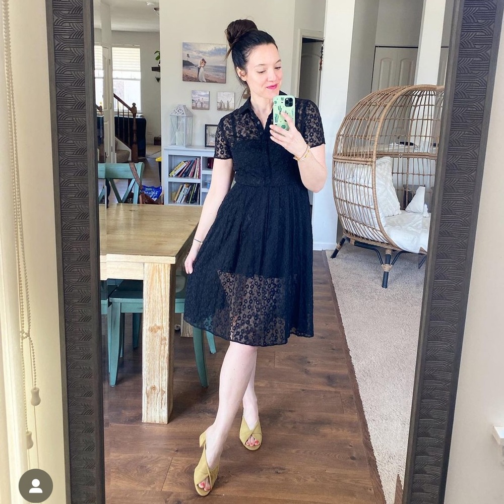 Reformation- RARE eyelet collared black dress